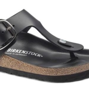 Birkenstock Sz 42 NARROW Black Gizeh Big Buckle